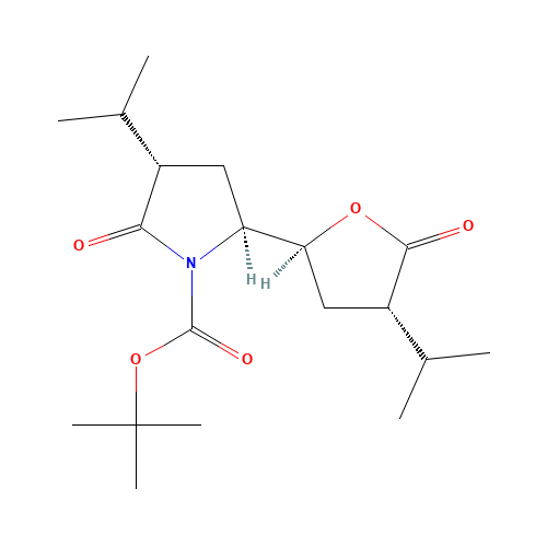 tert-butyl (3S,5S)-2-oxo-5-[(2S,4S)-5-oxo-4-propan-2-yloxolan-2-yl]-3-propan-2-ylpyrrolidine-1-carboxylate (CAS: 934841-17-5) - Related Chemical Product