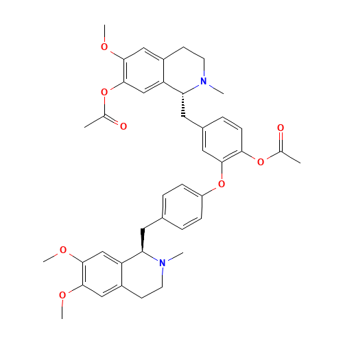 [4-[[(1R)-7-acetyloxy-6-methoxy-2-methyl-3,4-dihydro-1H-isoquinolin-1-yl]methyl]-2-[4-[[(1R)-6,7-dimethoxy-2-methyl-3,4-dihydro-1H-isoquinolin-1-yl]methyl]phenoxy]phenyl] acetate (CAS: 132139-17-4) - Related Chemical Product