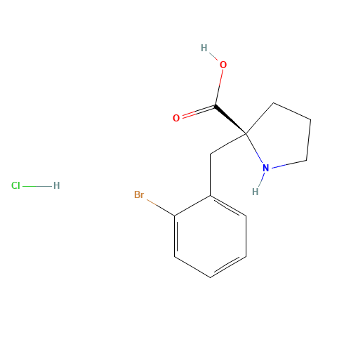 (2S)-2-[(2-bromophenyl)methyl]pyrrolidine-2-carboxylic acid;hydrochloride (CAS: 1217708-57-0) - Related Chemical Product