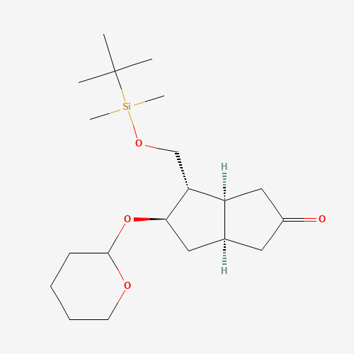 (3aS,4S,5R,6aR)-4-[[tert-butyl(dimethyl)silyl]oxymethyl]-5-(oxan-2-yloxy)-3,3a,4,5,6,6a-hexahydro-1H-pentalen-2-one (CAS: 112168-22-6) - Related Chemical Product