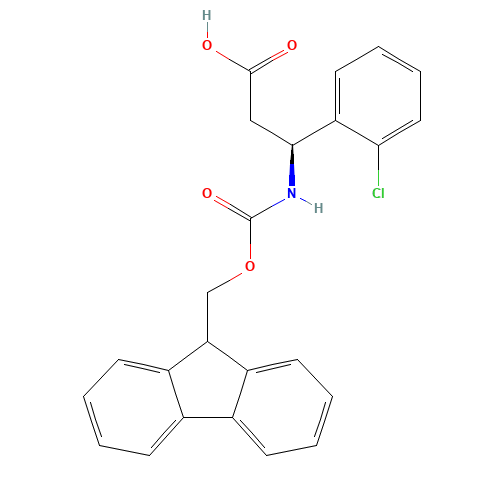 (3S)-3-(2-chlorophenyl)-3-(9H-fluoren-9-ylmethoxycarbonylamino)propanoic acid (CAS: 507472-15-3) - Related Chemical Product