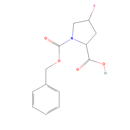 (2S)-4-fluoro-1-phenylmethoxycarbonylpyrrolidine-2-carboxylic acid (CAS: 54769-90-3) - Chemical Structure and Molecular Formula 