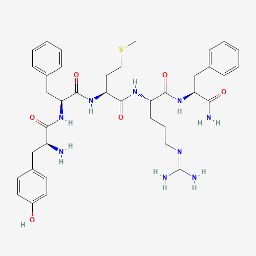 (2S)-2-[[(2S)-2-[[(2S)-2-[[(2S)-2-amino-3-(4-hydroxyphenyl)propanoyl]amino]-3-phenylpropanoyl]amino]-4-methylsulfanylbutanoyl]amino]-N-[(2S)-1-amino-1-oxo-3-phenylpropan-2-yl]-5-(diaminomethylideneamino)pentanamide (CAS: 99414-63-8) - Related Chemical Product