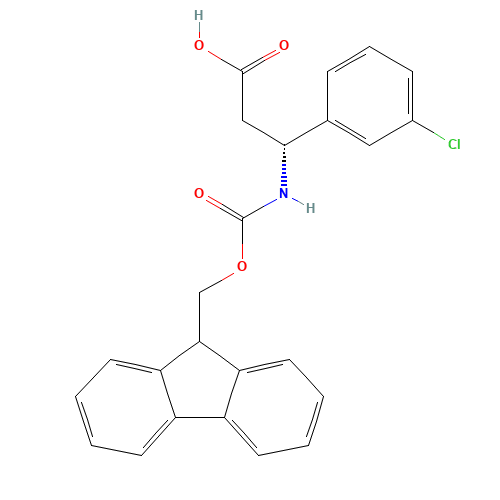 (3R)-3-(3-chlorophenyl)-3-(9H-fluoren-9-ylmethoxycarbonylamino)propanoic acid (CAS: 511272-53-0) - Related Chemical Product