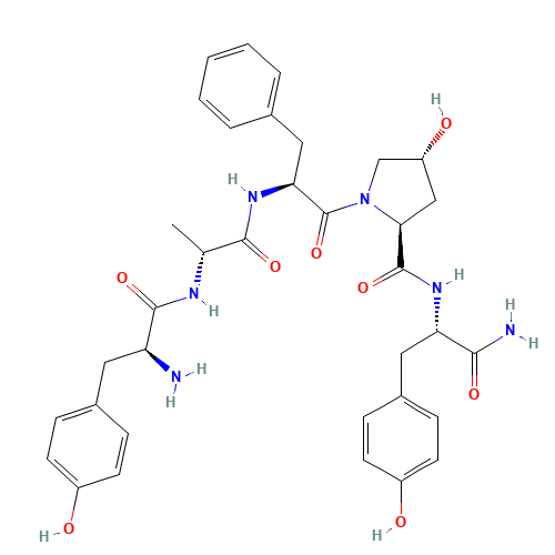 (2S,4R)-N-[(2S)-1-amino-3-(4-hydroxyphenyl)-1-oxopropan-2-yl]-1-[(2S)-2-[[(2R)-2-[[(2S)-2-amino-3-(4-hydroxyphenyl)propanoyl]amino]propanoyl]amino]-3-phenylpropanoyl]-4-hydroxypyrrolidine-2-carboxamide (CAS: 102029-98-1) - Related Chemical Product