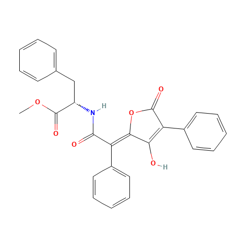 methyl (2S)-2-[[(2Z)-2-(3-hydroxy-5-oxo-4-phenylfuran-2-ylidene)-2-phenylacetyl]amino]-3-phenylpropanoate (CAS: 18463-11-1) - Related Chemical Product