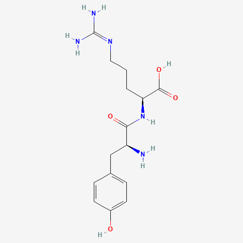 (2S)-2-[[(2S)-2-amino-3-(4-hydroxyphenyl)propanoyl]amino]-5-(diaminomethylideneamino)pentanoic acid (CAS: 70904-56-2) - Chemical Structure and Molecular Formula 
