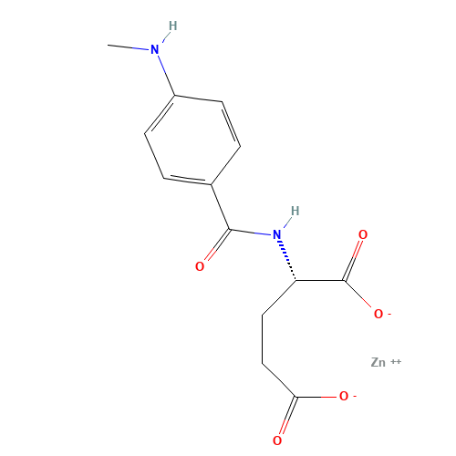 zinc;(2S)-2-[[4-(methylamino)benzoyl]amino]pentanedioate (CAS: 66104-81-2) - Related Chemical Product