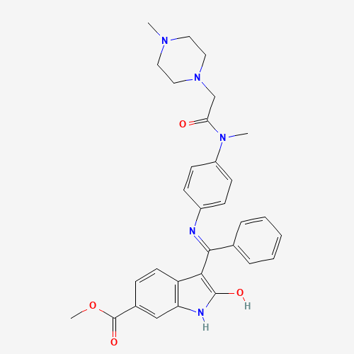 methyl (3Z)-3-[[4-[methyl-[2-(4-methylpiperazin-1-yl)acetyl]amino]anilino]-phenylmethylidene]-2-oxo-1H-indole-6-carboxylate (CAS: 928326-83-4) - Related Chemical Product