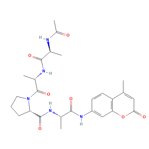 (2S)-1-[(2S)-2-[[(2S)-2-acetamidopropanoyl]amino]propanoyl]-N-[(2S)-1-[(4-methyl-2-oxochromen-7-yl)amino]-1-oxopropan-2-yl]pyrrolidine-2-carboxamide (CAS: 62037-45-0) - Related Chemical Product