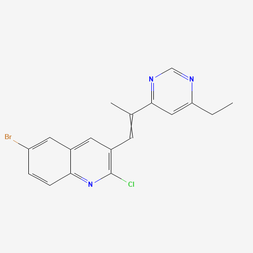 6-bromo-2-chloro-3-[(E)-2-(6-ethylpyrimidin-4-yl)prop-1-enyl]quinoline (CAS: 1308870-31-6) - Related Chemical Product