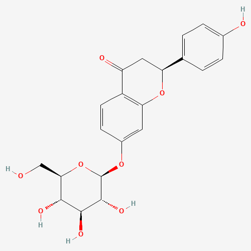 (2S)-2-(4-hydroxyphenyl)-7-[(2S,3R,4S,5S,6R)-3,4,5-trihydroxy-6-(hydroxymethyl)oxan-2-yl]oxy-2,3-dihydrochromen-4-one (CAS: 5088-75-5) - Related Chemical Product