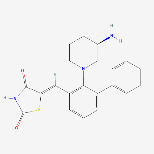 (5Z)-5-[[2-[(3R)-3-aminopiperidin-1-yl]-3-phenylphenyl]methylidene]-1,3-thiazolidine-2,4-dione (CAS: 1204144-28-4) - Related Chemical Product