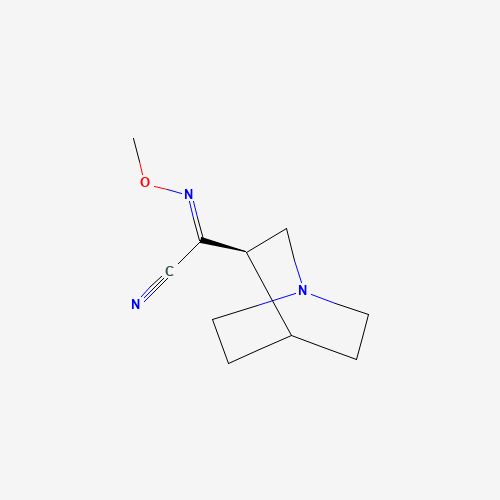 (3Z,3R)-N-methoxy-1-azabicyclo[2.2.2]octane-3-carboximidoyl cyanide (CAS: 159912-53-5) - Chemical Structure and Molecular Formula 
