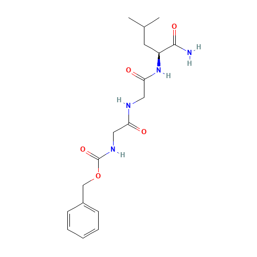 benzyl N-[2-[[2-[[(2S)-1-amino-4-methyl-1-oxopentan-2-yl]amino]-2-oxoethyl]amino]-2-oxoethyl]carbamate (CAS: 28709-62-8) - Chemical Structure and Molecular Formula 