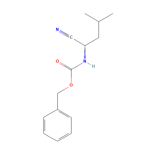 benzyl N-[(1S)-1-cyano-3-methylbutyl]carbamate (CAS: 3589-42-2) - Chemical Structure and Molecular Formula 