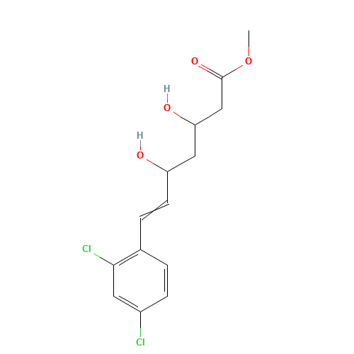 methyl (E)-7-(2,4-dichlorophenyl)-3,5-dihydroxyhept-6-enoate (CAS: 93863-43-5) - Chemical Structure and Molecular Formula 