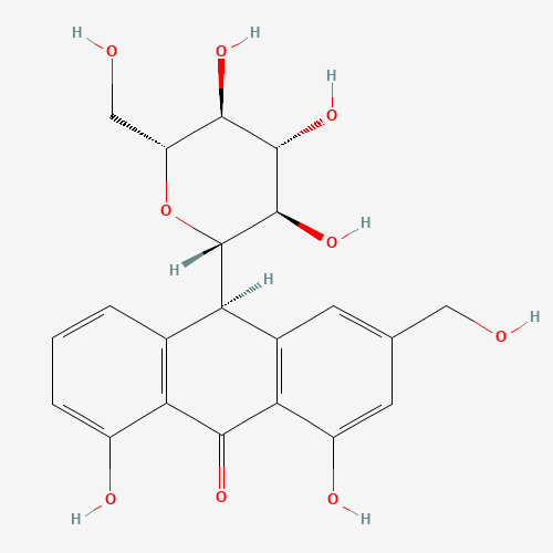 (10R)-1,8-dihydroxy-3-(hydroxymethyl)-10-[(2S,3R,4R,5S,6R)-3,4,5-trihydroxy-6-(hydroxymethyl)oxan-2-yl]-10H-anthracen-9-one (CAS: 28371-16-6) - Related Chemical Product
