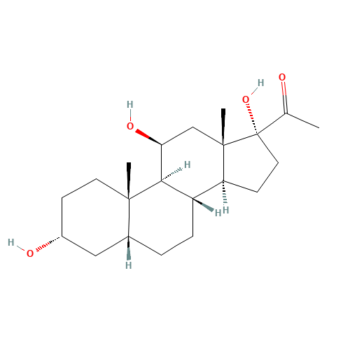 1-[(3R,5R,8S,9S,10S,11S,13S,14S,17R)-3,11,17-trihydroxy-10,13-dimethyl-1,2,3,4,5,6,7,8,9,11,12,14,15,16-tetradecahydrocyclopenta[a]phenanthren-17-yl]ethanone (CAS: 7252-91-7) - Related Chemical Product