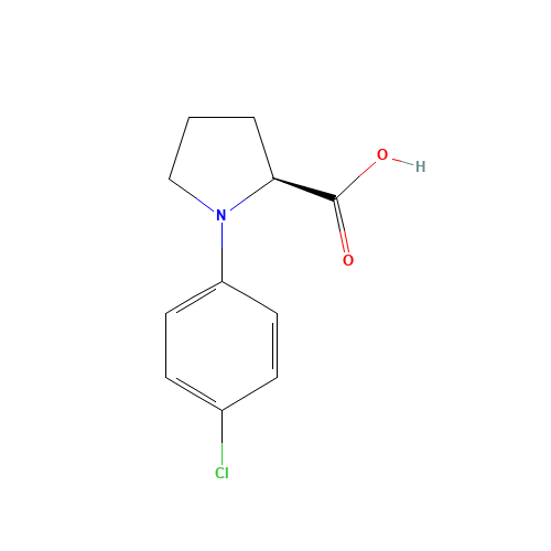 (2S)-1-(4-chlorophenyl)pyrrolidine-2-carboxylic acid (CAS: 61898-80-4) - Chemical Structure and Molecular Formula 