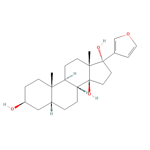 (3S,5R,8R,9S,10S,13S,14S,17S)-17-(furan-3-yl)-10,13-dimethyl-2,3,4,5,6,7,8,9,11,12,15,16-dodecahydro-1H-cyclopenta[a]phenanthrene-3,14,17-triol (CAS: 156722-18-8) - Related Chemical Product