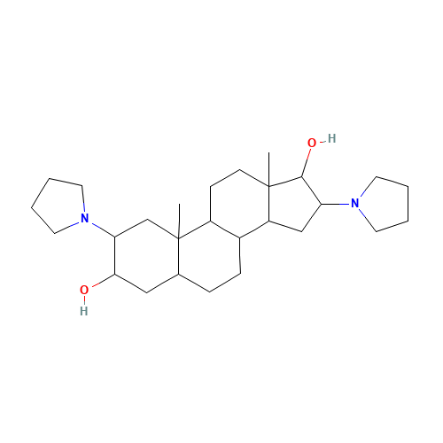 (2S,3S,5S,8R,9S,10S,13S,14S,16S,17R)-10,13-dimethyl-2,16-dipyrrolidin-1-yl-2,3,4,5,6,7,8,9,11,12,14,15,16,17-tetradecahydro-1H-cyclopenta[a]phenanthrene-3,17-diol (CAS: 144209-33-6) - Related Chemical Product