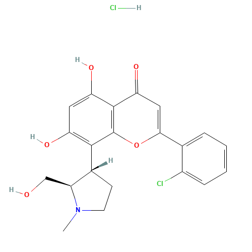 2-(2-chlorophenyl)-5,7-dihydroxy-8-[(2R,3S)-2-(hydroxymethyl)-1-methylpyrrolidin-3-yl]chromen-4-one;hydrochloride (CAS: 920113-03-7) - Related Chemical Product