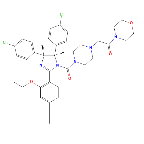 2-[4-[(4S,5R)-2-(4-tert-butyl-2-ethoxyphenyl)-4,5-bis(4-chlorophenyl)-4,5-dimethylimidazole-1-carbonyl]piperazin-1-yl]-1-morpholin-4-ylethanone (CAS: 939981-37-0) - Related Chemical Product
