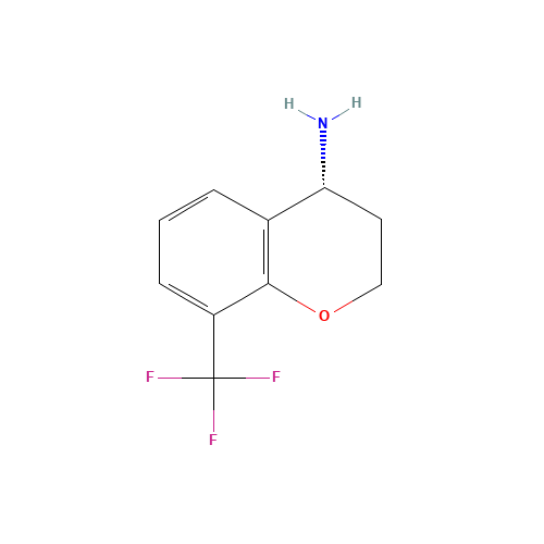 (4R)-8-(trifluoromethyl)-3,4-dihydro-2H-chromen-4-amine (CAS: 1145685-65-9) - Chemical Structure and Molecular Formula 