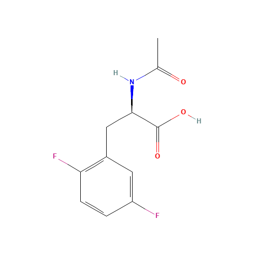 (2R)-2-acetamido-3-(2,5-difluorophenyl)propanoic acid (CAS: 266360-55-8) - Chemical Structure and Molecular Formula 