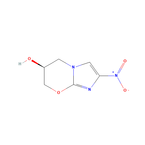 (6S)-2-nitro-6,7-dihydro-5H-imidazo[2,1-b][1,3]oxazin-6-ol (CAS: 187235-08-1) - Chemical Structure and Molecular Formula 