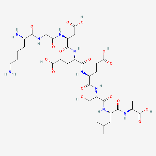 (4S)-4-[[(2S)-4-carboxy-2-[[(2S)-3-carboxy-2-[[2-[[(2S)-2,6-diaminohexanoyl]amino]acetyl]amino]propanoyl]amino]butanoyl]amino]-5-[[(2S)-1-[[(2S)-1-[[(1S)-1-carboxyethyl]amino]-4-methyl-1-oxopentan-2-yl]amino]-3-hydroxy-1-oxopropan-2-yl]amino]-5-oxopentano (CAS: 73984-05-1) - Related Chemical Product