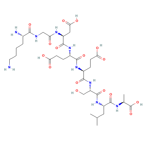 (4S)-4-[[(2S)-4-carboxy-2-[[(2S)-3-carboxy-2-[[2-[[(2S)-2,6-diaminohexanoyl]amino]acetyl]amino]propanoyl]amino]butanoyl]amino]-5-[[(2S)-1-[[(2S)-1-[[(1S)-1-carboxyethyl]amino]-4-methyl-1-oxopentan-2-yl]amino]-3-hydroxy-1-oxopropan-2-yl]amino]-5-oxopentano (CAS: 73984-05-1) - Related Chemical Product