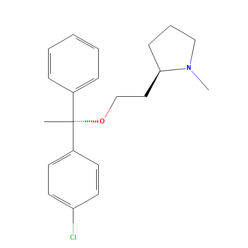 (2R)-2-[2-[(1R)-1-(4-chlorophenyl)-1-phenylethoxy]ethyl]-1-methylpyrrolidine (CAS: 15686-51-8) - Related Chemical Product