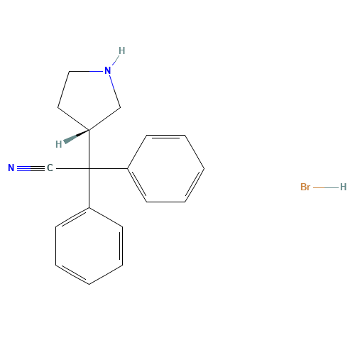 2,2-diphenyl-2-[(3S)-pyrrolidin-3-yl]acetonitrile;hydrobromide (CAS: 194602-27-2) - Related Chemical Product