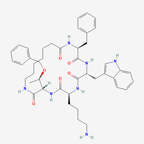 (3S,6S,9R,12S)-6-(4-aminobutyl)-12-benzyl-9-(1H-indol-3-ylmethyl)-3-[(1R)-1-phenylmethoxyethyl]-1,4,7,10,13-pentazacycloicosane-2,5,8,11,14-pentone (CAS: 84211-54-1) - Related Chemical Product