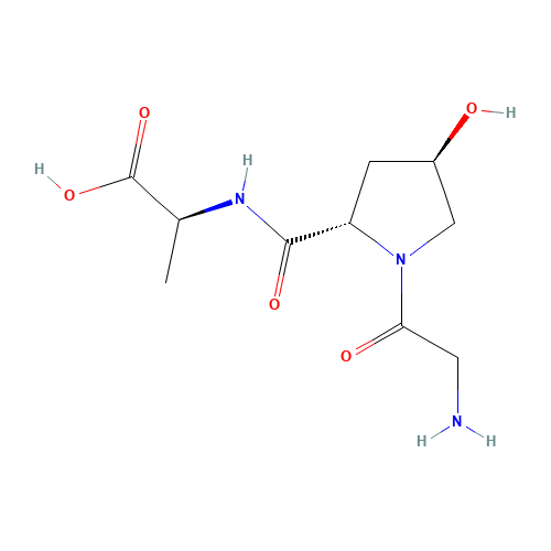 (2S)-2-[[(2S,4R)-1-(2-aminoacetyl)-4-hydroxypyrrolidine-2-carbonyl]amino]propanoic acid (CAS: 62147-09-5) - Related Chemical Product