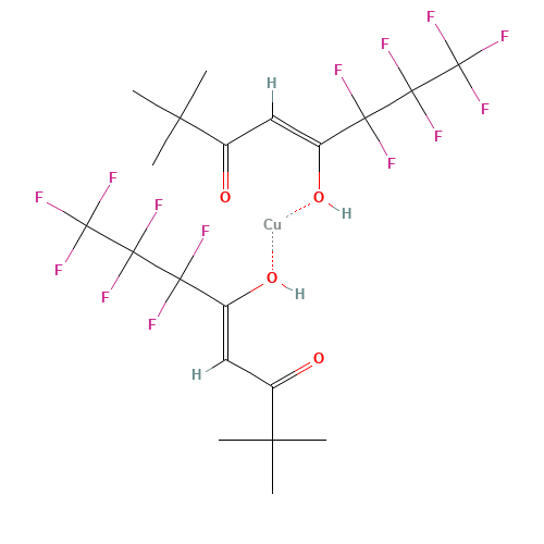copper;(Z)-1,1,1,2,2,3,3-heptafluoro-6-hydroxy-7,7-dimethyloct-5-en-4-one (CAS: 38926-19-1) - Chemical Structure and Molecular Formula 