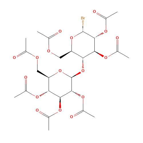 [(2R,3R,4S,5R,6S)-3,4,5-triacetyloxy-6-[(2R,3R,4S,5R,6R)-4,5-diacetyloxy-2-(acetyloxymethyl)-6-bromooxan-3-yl]oxyoxan-2-yl]methyl acetate (CAS: 14227-66-8) - Chemical Structure and Molecular Formula 