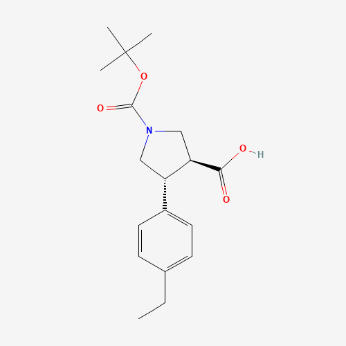 (3S,4R)-4-(4-ethylphenyl)-1-[(2-methylpropan-2-yl)oxycarbonyl]pyrrolidine-3-carboxylic acid (CAS: 1227845-15-9) - Related Chemical Product