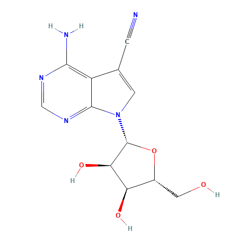 4-amino-7-[(2R,3R,4S,5R)-3,4-dihydroxy-5-(hydroxymethyl)oxolan-2-yl]pyrrolo[2,3-d]pyrimidine-5-carbonitrile (CAS: 606-58-6) - Related Chemical Product