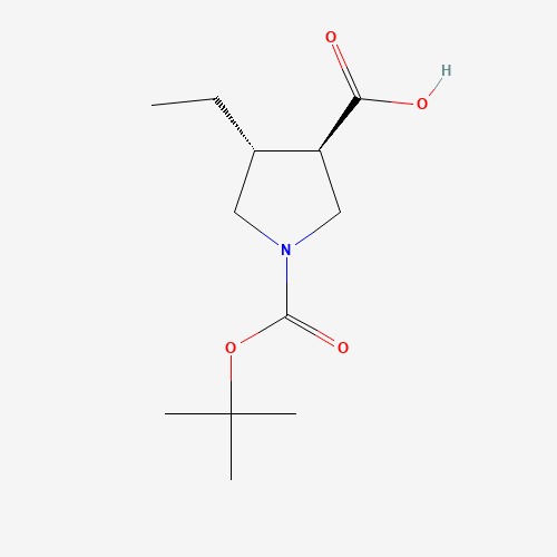 (3R,4R)-4-ethyl-1-[(2-methylpropan-2-yl)oxycarbonyl]pyrrolidine-3-carboxylic acid (CAS: 1268520-70-2) - Related Chemical Product