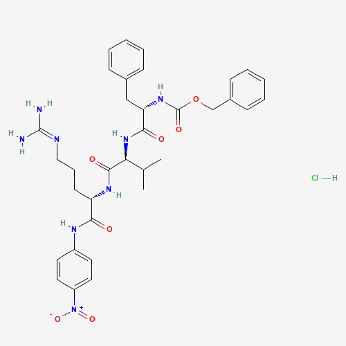 benzyl N-[(2S)-1-[[(2S)-1-[[(2S)-5-(diaminomethylideneamino)-1-(4-nitroanilino)-1-oxopentan-2-yl]amino]-3-methyl-1-oxobutan-2-yl]amino]-1-oxo-3-phenylpropan-2-yl]carbamate;hydrochloride (CAS: 69716-00-3) - Related Chemical Product