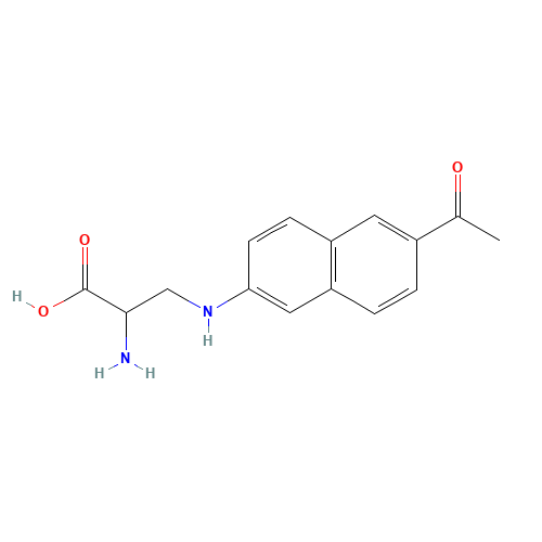 (2S)-3-[(6-acetylnaphthalen-2-yl)amino]-2-aminopropanoic acid (CAS: 1185251-08-4) - Chemical Structure and Molecular Formula 