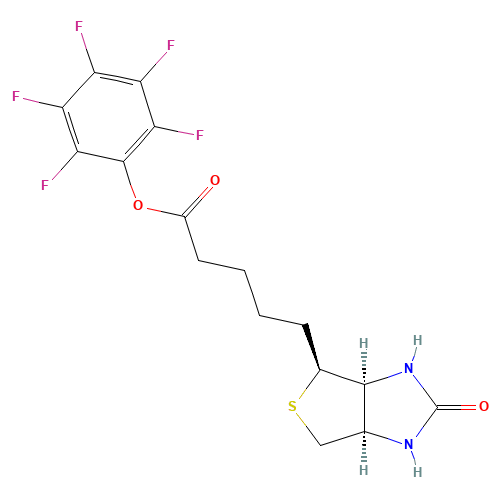 (2,3,4,5,6-pentafluorophenyl) 5-[(3aS,4S,6aR)-2-oxo-1,3,3a,4,6,6a-hexahydrothieno[3,4-d]imidazol-4-yl]pentanoate (CAS: 120550-35-8) - Chemical Structure and Molecular Formula 