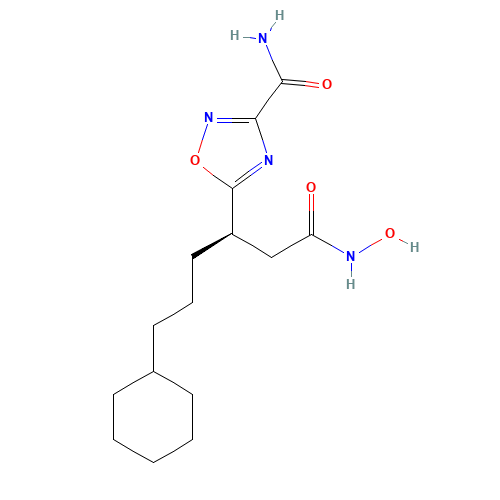 5-[(3R)-6-cyclohexyl-1-(hydroxyamino)-1-oxohexan-3-yl]-1,2,4-oxadiazole-3-carboxamide (CAS: 348622-88-8) - Related Chemical Product