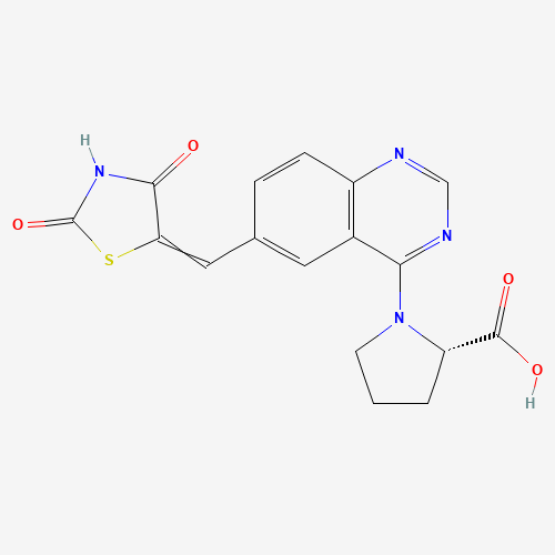 (2S)-1-[6-[(2,4-dioxo-1,3-thiazolidin-5-ylidene)methyl]quinazolin-4-yl]pyrrolidine-2-carboxylic acid (CAS: 648915-80-4) - Related Chemical Product