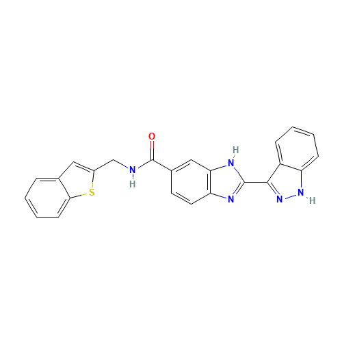 (2E)-N-(1-benzothiophen-2-ylmethyl)-2-(1,2-dihydroindazol-3-ylidene)benzimidazole-5-carboxamide (CAS: 518355-63-0) - Related Chemical Product