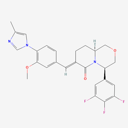 (4R,7E,9aS)-7-[[3-methoxy-4-(4-methylimidazol-1-yl)phenyl]methylidene]-4-(3,4,5-trifluorophenyl)-1,3,4,8,9,9a-hexahydropyrido[2,1-c][1,4]oxazin-6-one (CAS: 937812-80-1) - Related Chemical Product
