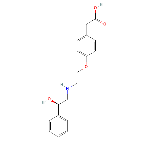 2-[4-[2-[[(2R)-2-hydroxy-2-phenylethyl]amino]ethoxy]phenyl]acetic acid (CAS: 146376-58-1) - Related Chemical Product
